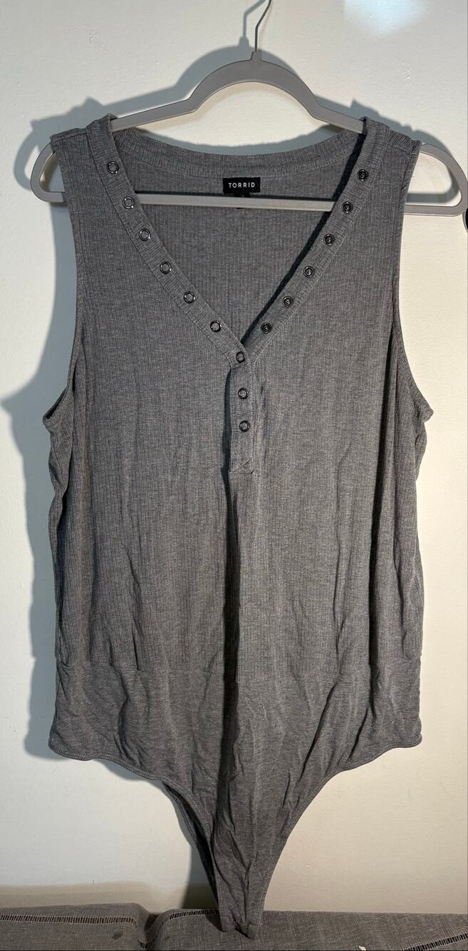 Women Torrid 3 (3x) gray body suit tank top